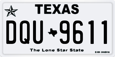 TX license plate DQU9611