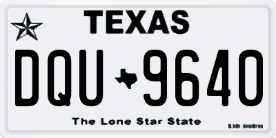 TX license plate DQU9640