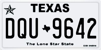 TX license plate DQU9642