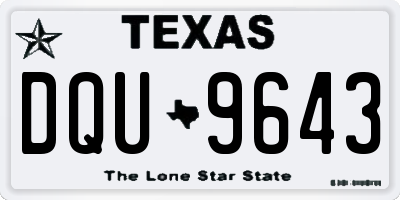TX license plate DQU9643