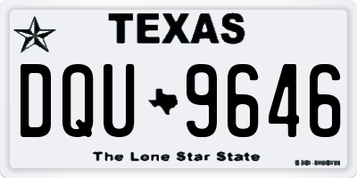 TX license plate DQU9646