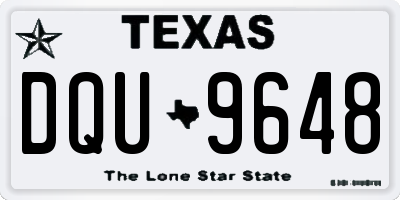 TX license plate DQU9648