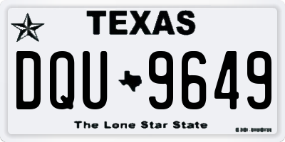 TX license plate DQU9649