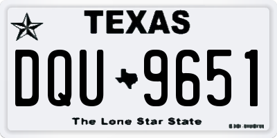 TX license plate DQU9651