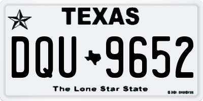 TX license plate DQU9652