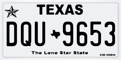 TX license plate DQU9653