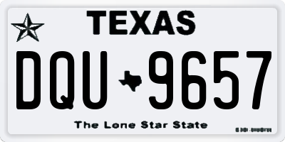 TX license plate DQU9657