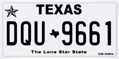 TX license plate DQU9661