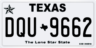 TX license plate DQU9662