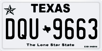 TX license plate DQU9663