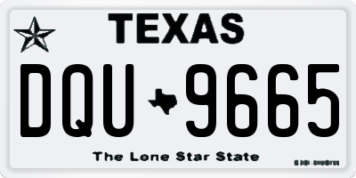 TX license plate DQU9665