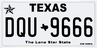 TX license plate DQU9666
