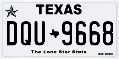 TX license plate DQU9668