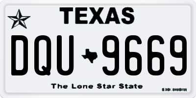 TX license plate DQU9669