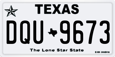 TX license plate DQU9673