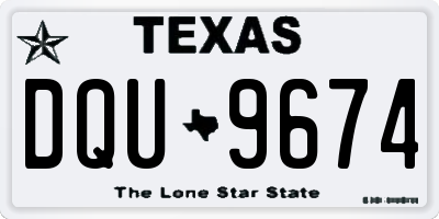 TX license plate DQU9674