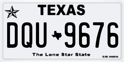 TX license plate DQU9676