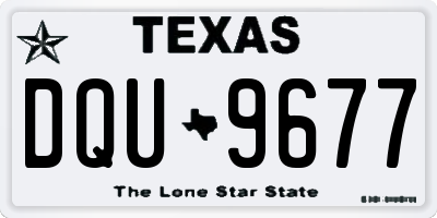 TX license plate DQU9677