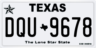 TX license plate DQU9678