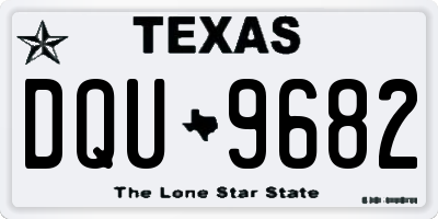 TX license plate DQU9682