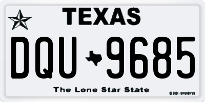 TX license plate DQU9685