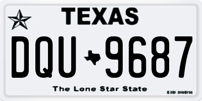 TX license plate DQU9687