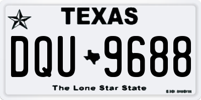 TX license plate DQU9688