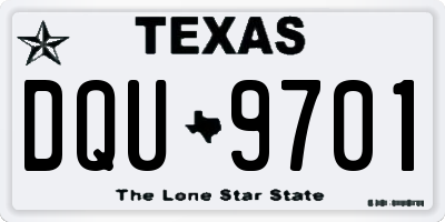 TX license plate DQU9701