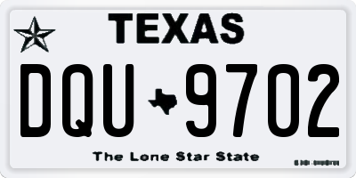 TX license plate DQU9702