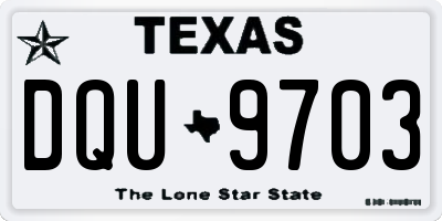 TX license plate DQU9703