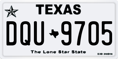 TX license plate DQU9705