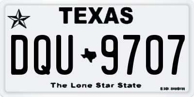 TX license plate DQU9707