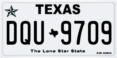 TX license plate DQU9709