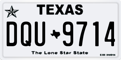 TX license plate DQU9714