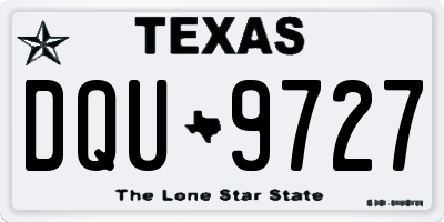TX license plate DQU9727
