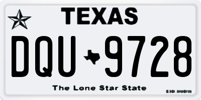 TX license plate DQU9728