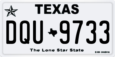 TX license plate DQU9733