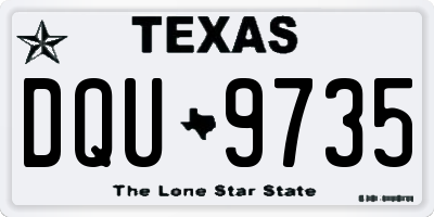 TX license plate DQU9735