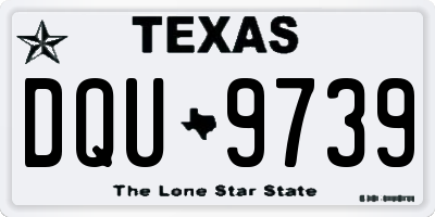 TX license plate DQU9739
