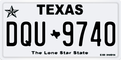 TX license plate DQU9740