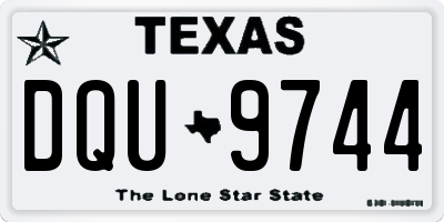 TX license plate DQU9744