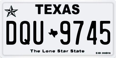 TX license plate DQU9745