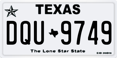 TX license plate DQU9749