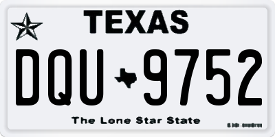 TX license plate DQU9752