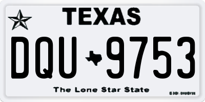 TX license plate DQU9753