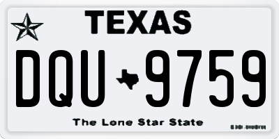 TX license plate DQU9759