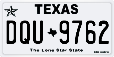 TX license plate DQU9762