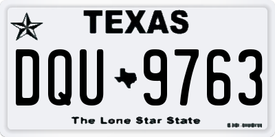 TX license plate DQU9763