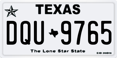 TX license plate DQU9765