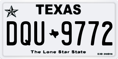 TX license plate DQU9772